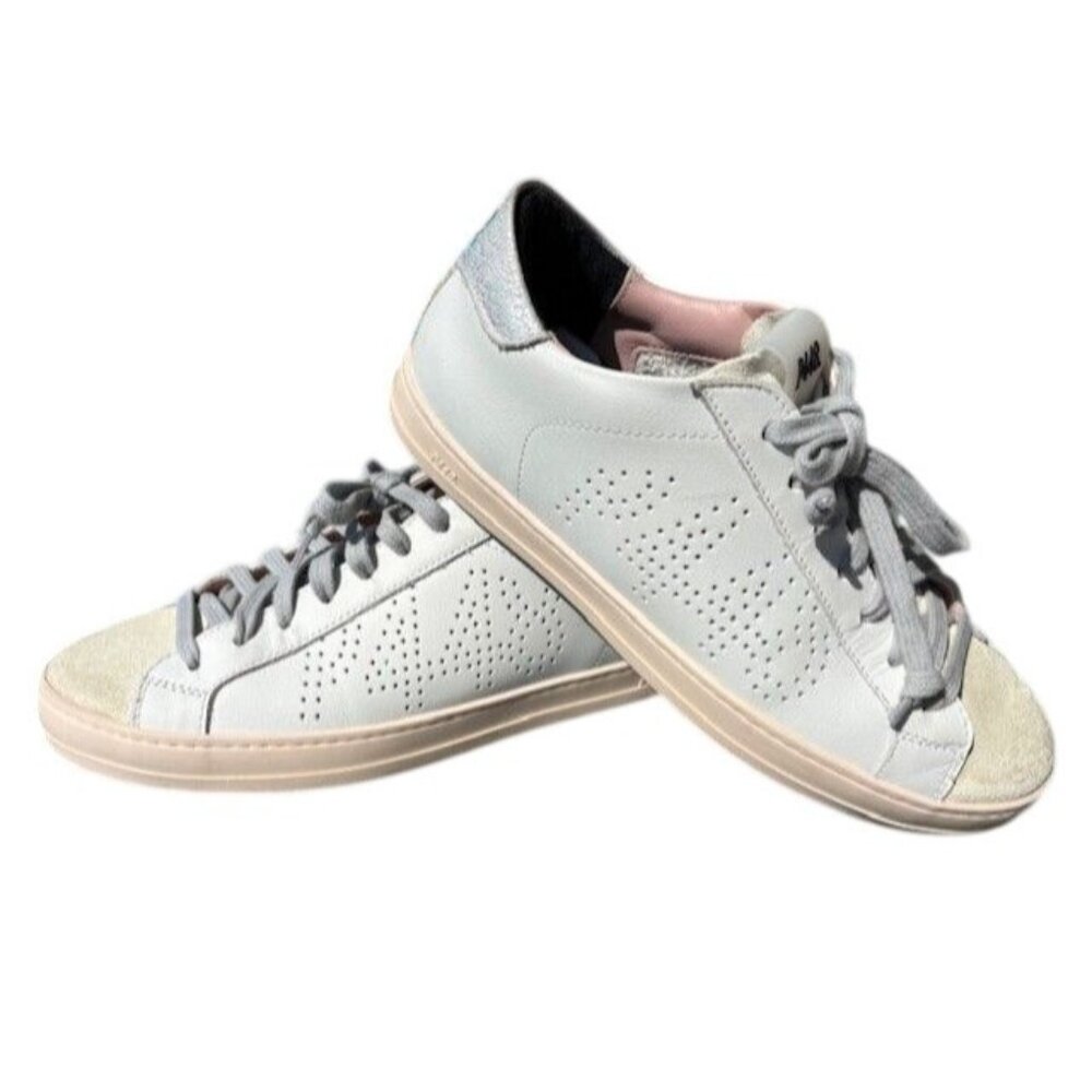 P448 John White Low Top Leather Sneakers